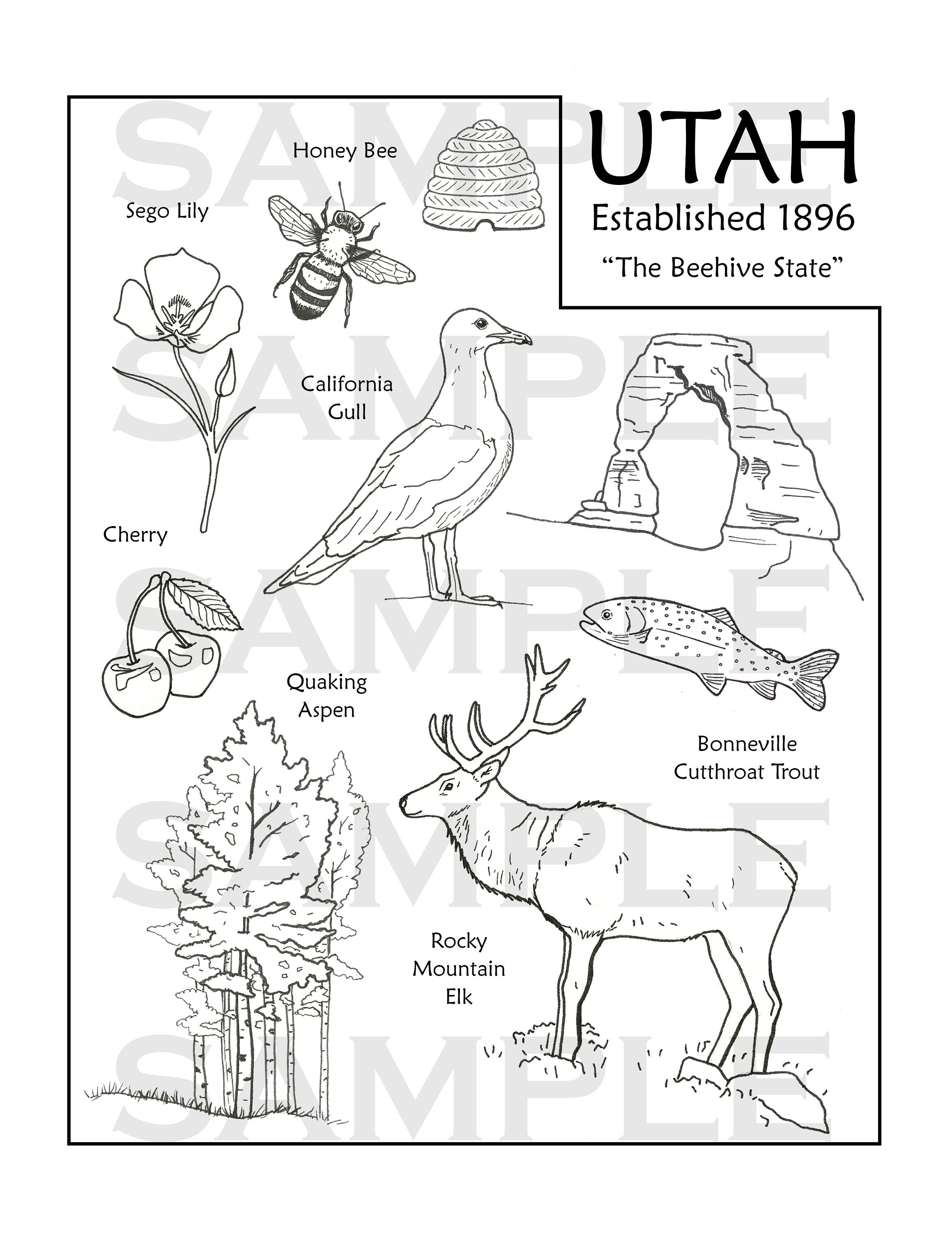 Utah coloring page