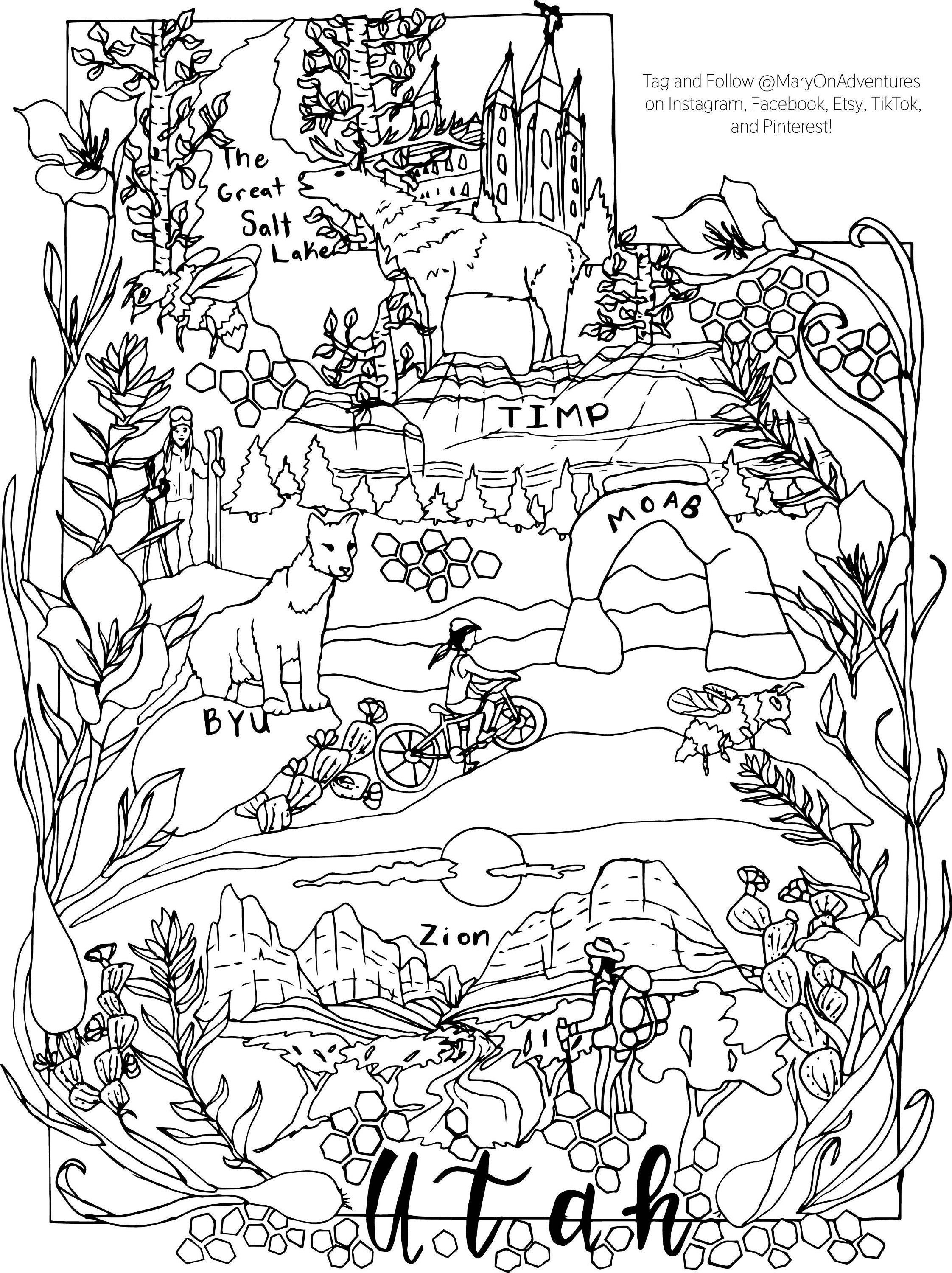 Utah coloring page utah map coloring page utah printable