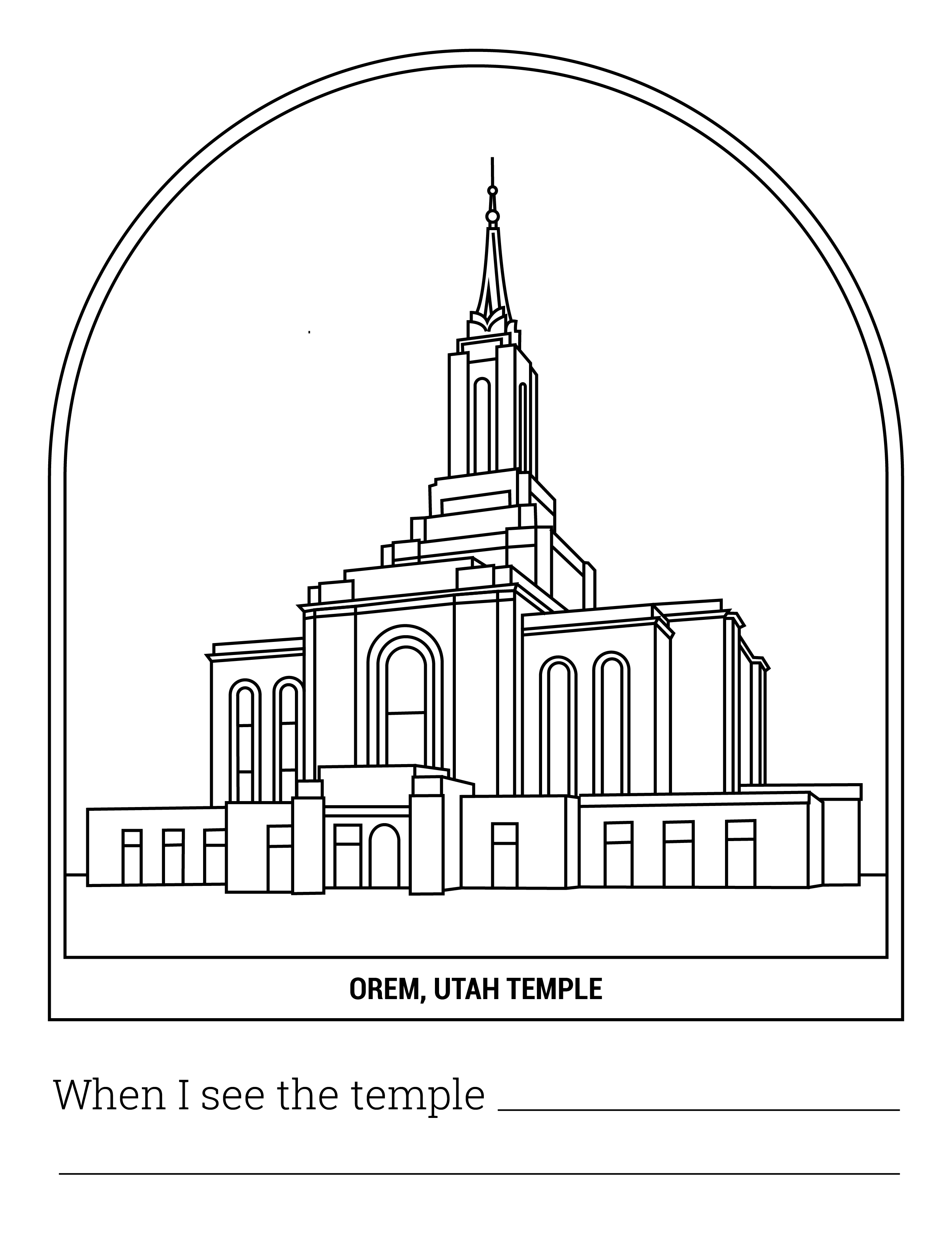 Orem temple coloring â latter day baby