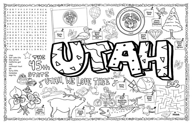 Utah symbols facts funsheet â pack of