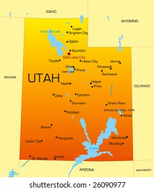 Hakuun vector color map utah state usa liittyvã vektorikuva rojaltivapaa