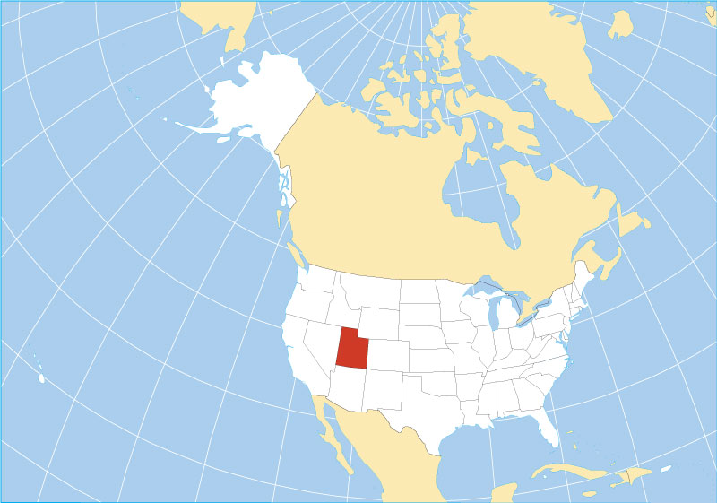 Map of the state of utah usa