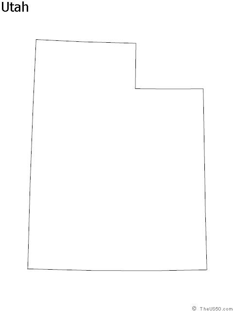 Utah state outline coloring sheet the us state outline utah map outline