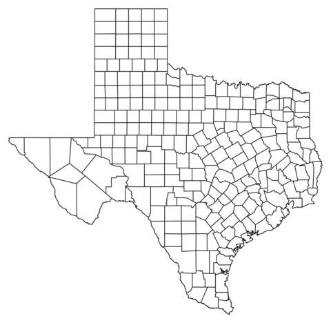 Outline map of texas counties coloring page free printable coloring pages