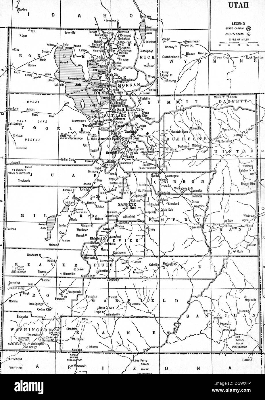 Mapa del tado de utah fotografãas e imãgen de alta roluciãn