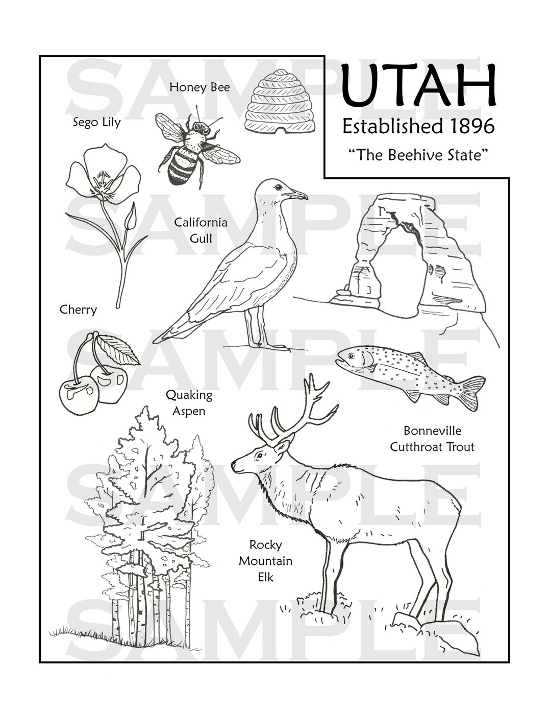 Utah coloring page