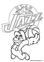 Utah jazz nba coloring pages