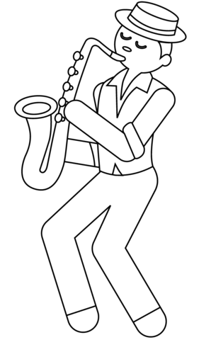 Jazz musician coloring page free printable coloring pages