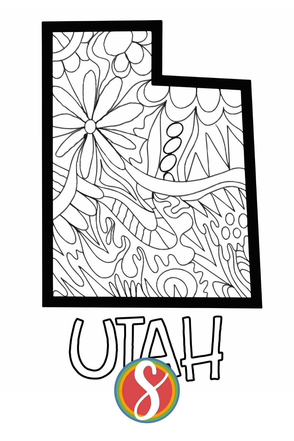 Free utah coloring pages â stevie doodles