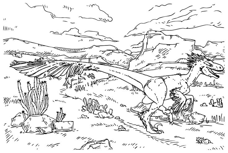 Utahraptor coloring pages