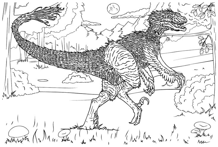 Utahraptor coloring pages