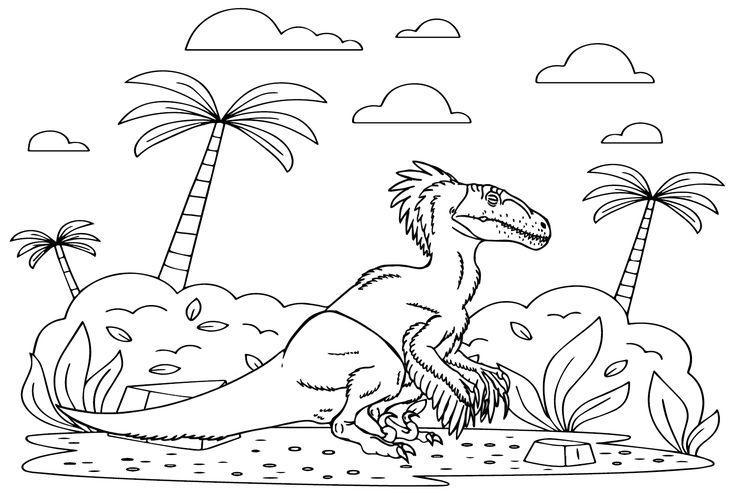 Utahraptor coloring pages