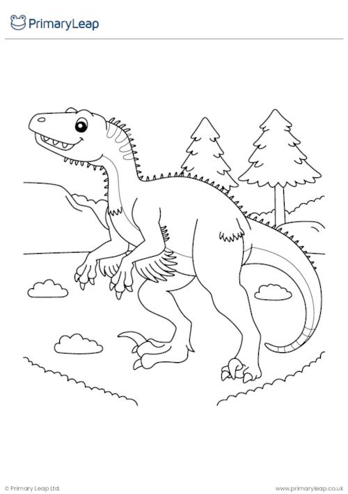 Art and craft utahraptor louring page worksheet