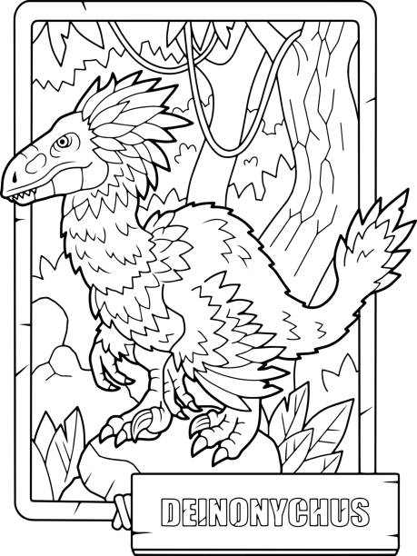 Drawing of utahraptor stock illustrations royalty