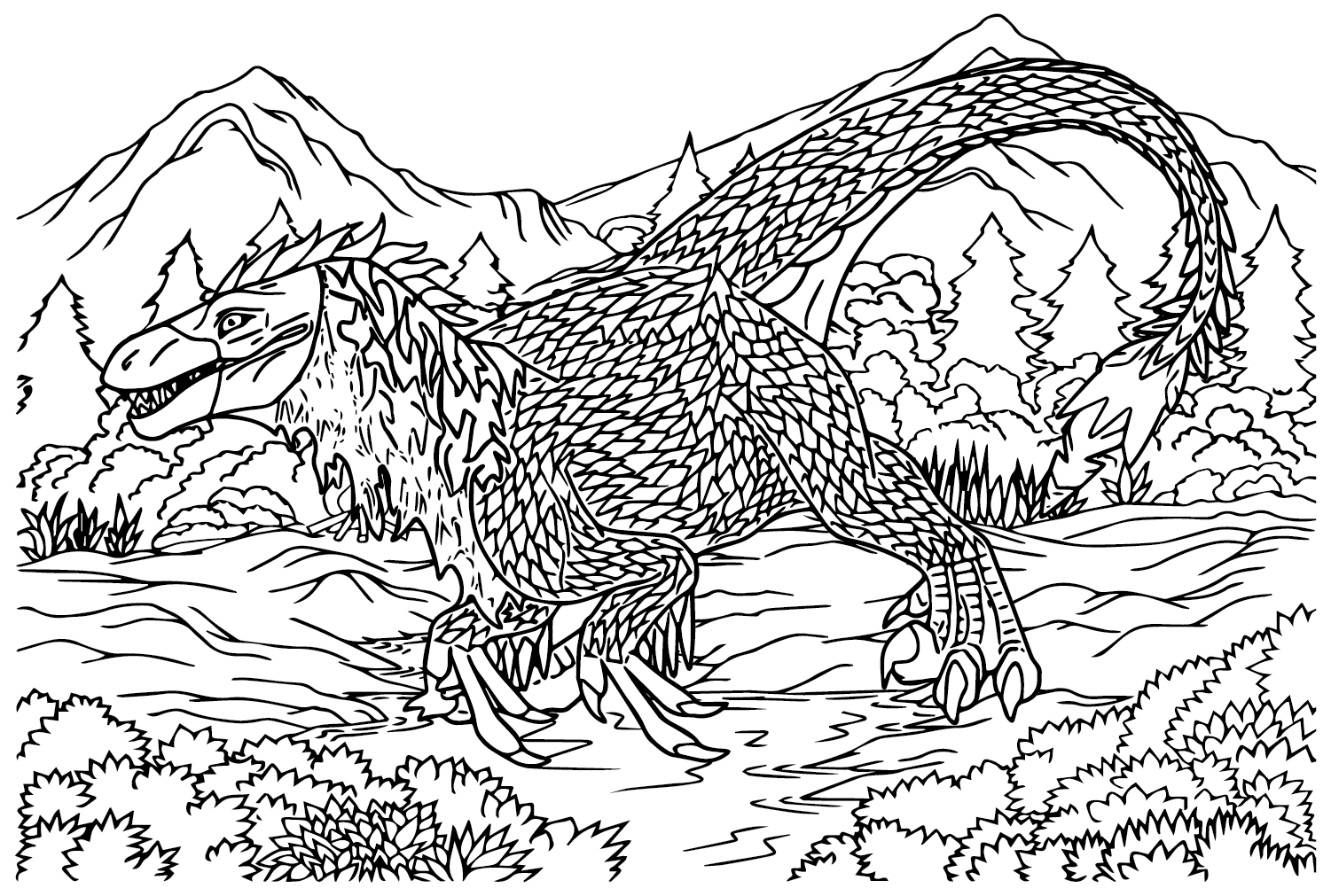 Utahraptor coloring pages