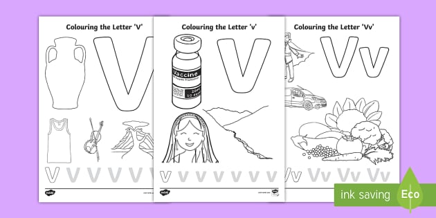 Letter v coloring pages teacher