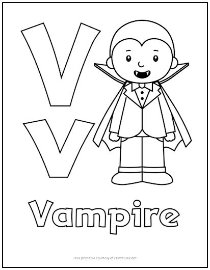 Alphabet letter âvâ coloring page print it free