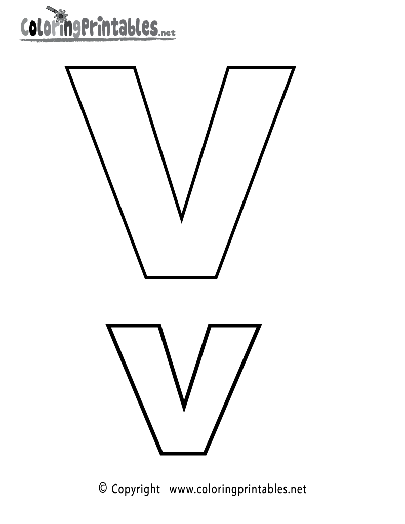 Alphabet letter v coloring page