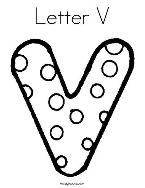 Letter v coloring page