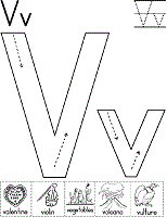 Letter v coloring pages worksheets and color posters