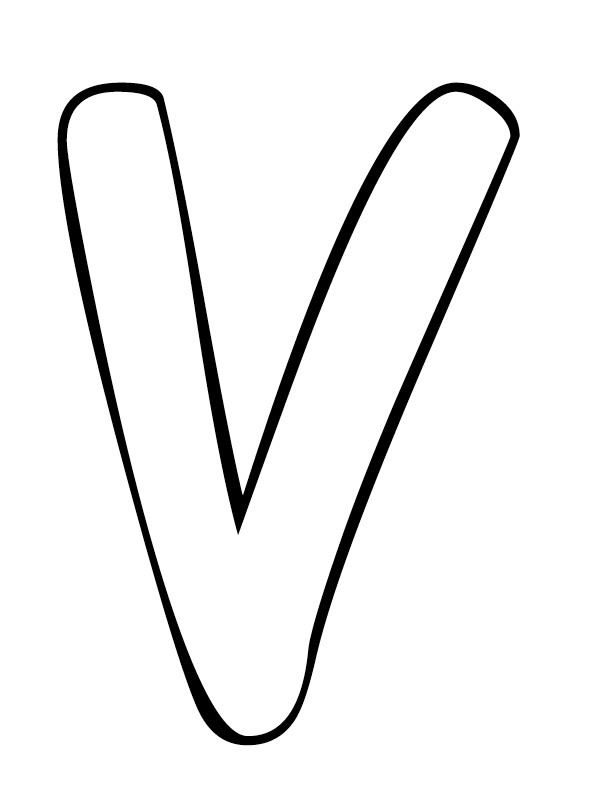 Letter v coloring page