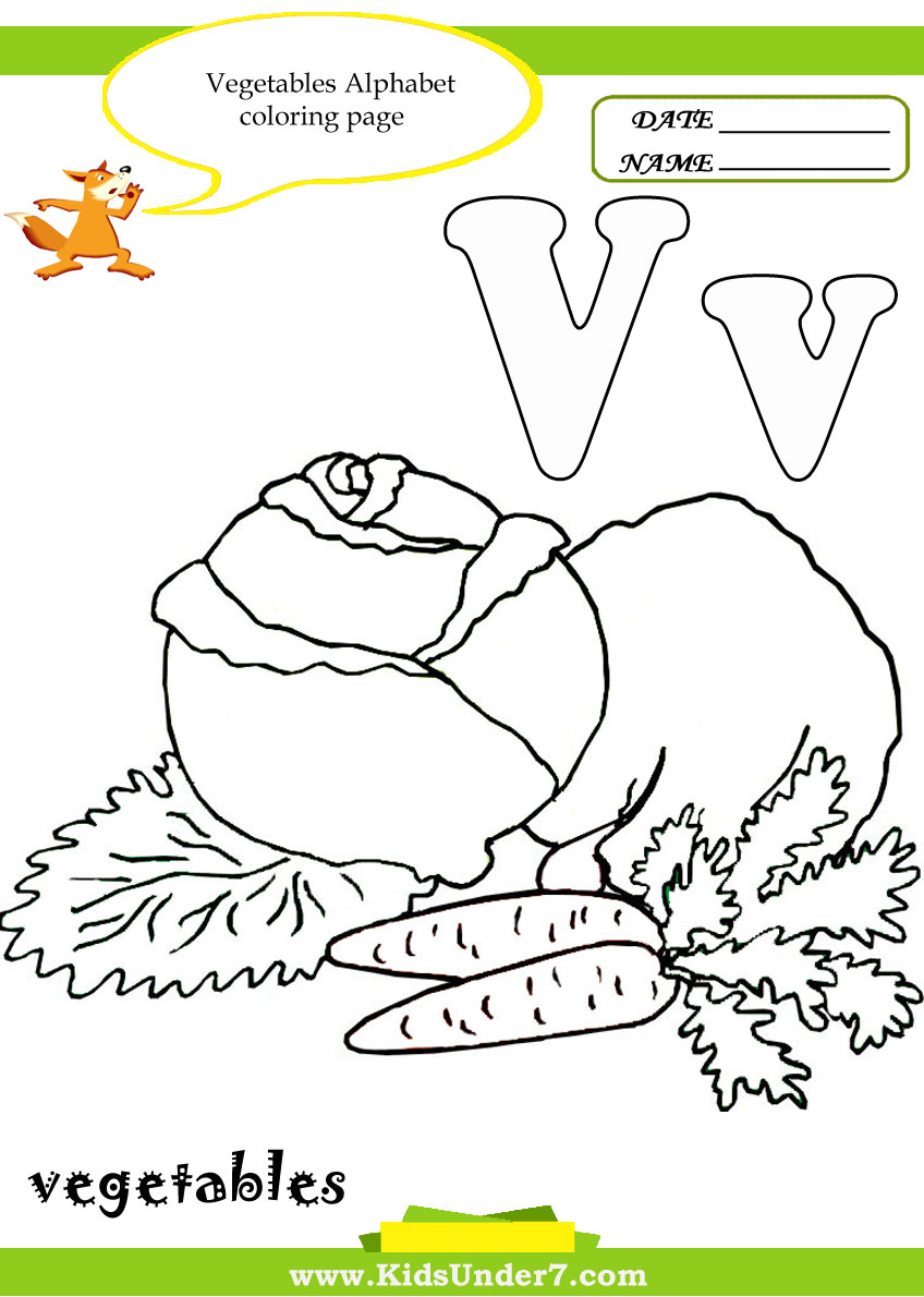 Kids under letter v worksheets and coloring pages