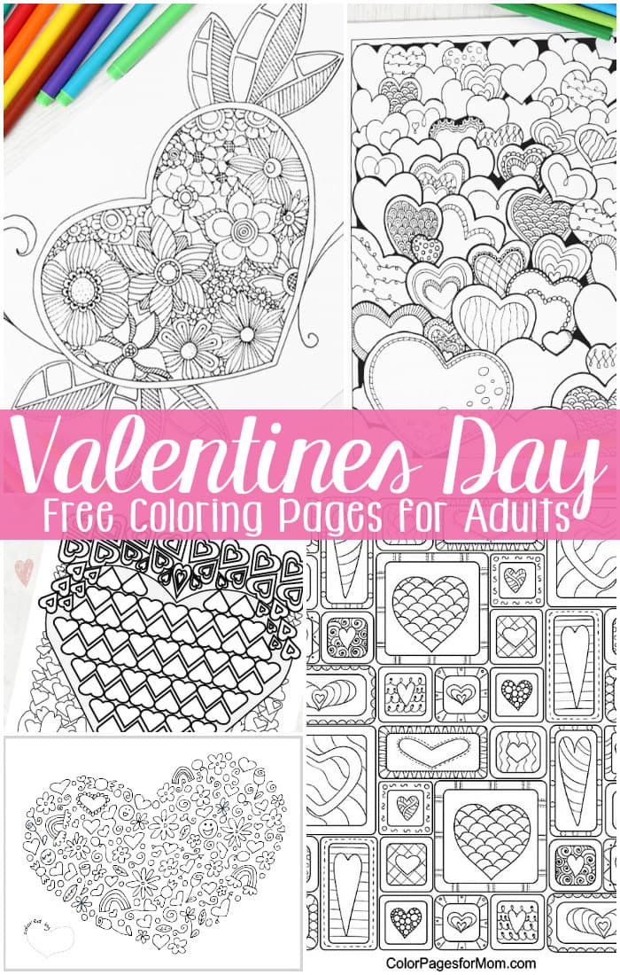 Free valentines day coloring pages for adults