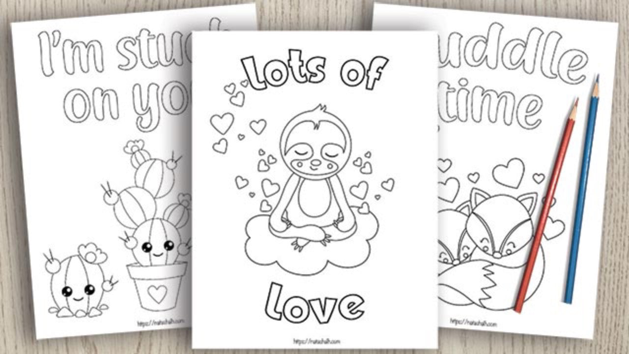 Valentines day coloring pages for kids â the artisan life