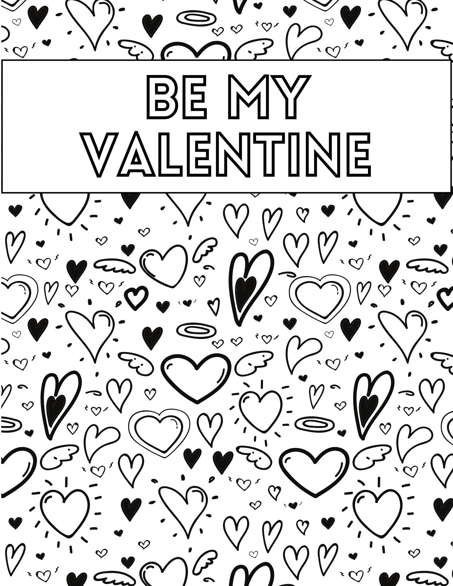 Valentines activity and coloring sheets for fun