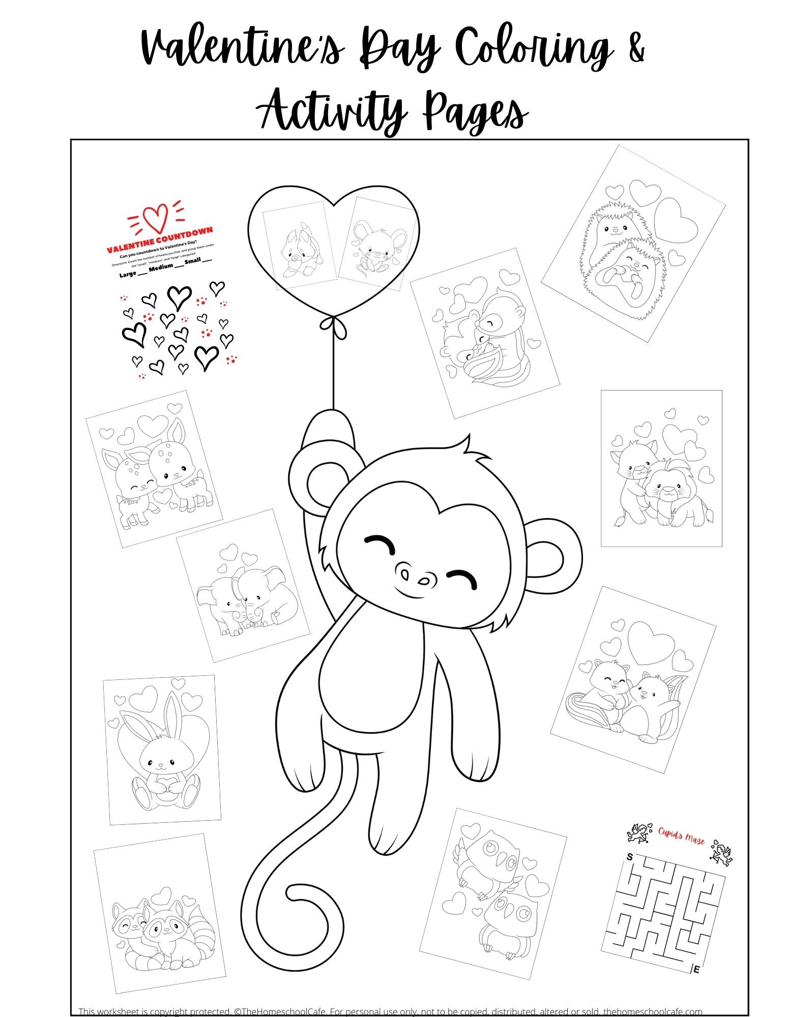 Valentines day activities and coloring pages for kids