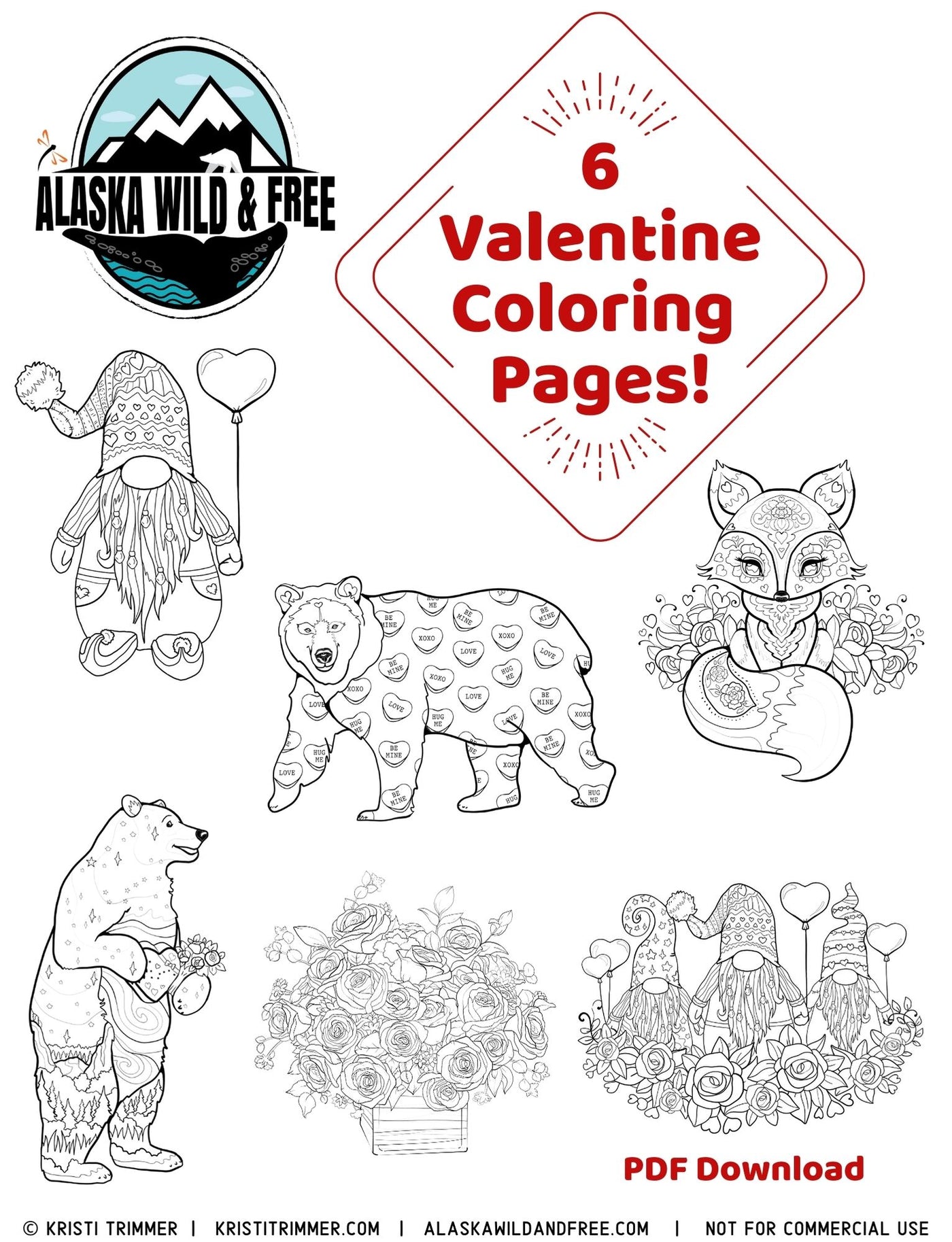 Color sweetheart love coloring pages â alaska wild free