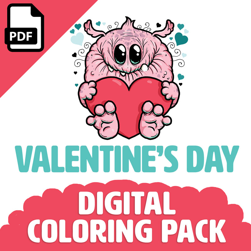 Valentines day digital coloring pack â shop