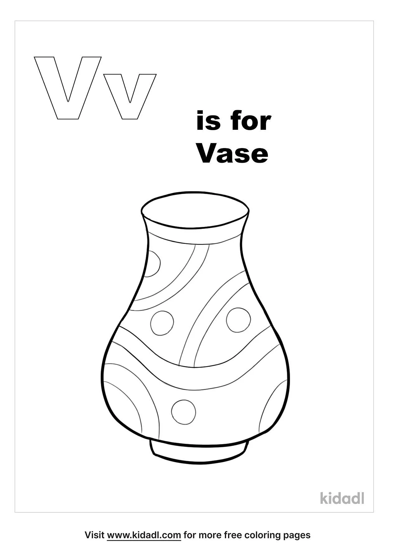Free v is for vase coloring page coloring page printables
