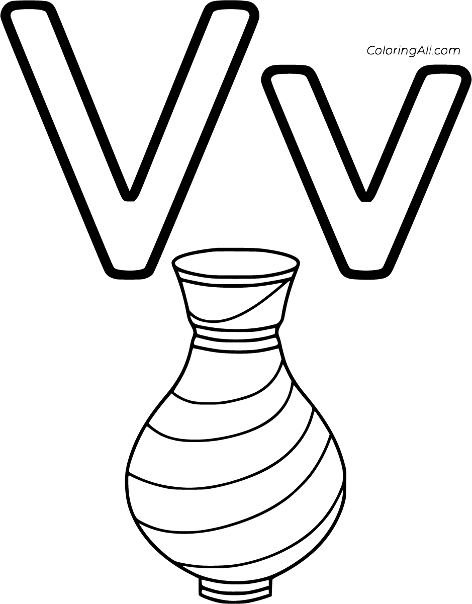 Free printable letter v coloring pages in vector format easy to print from any device and automatically fit any paper sizâ coloring pages letter v lettering