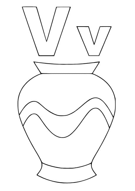 Letter v coloring pages