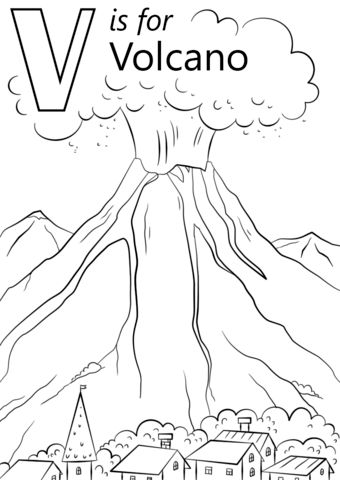 V is for volcano coloring page from letter v category select from printable craâ abc coloring pages free printable coloring pages alphabet coloring pages