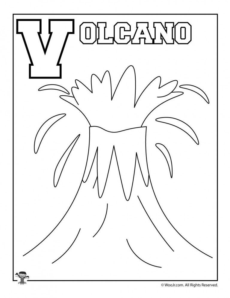 V is for volcano woo jr kids activities childrens publishing alphabet coloring pages lettering letter v