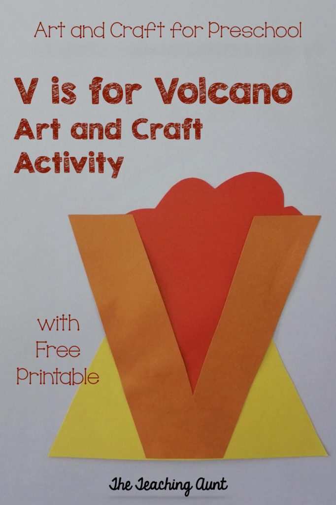V is for volcano art and craft