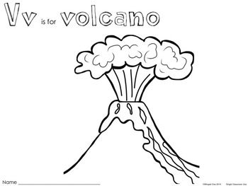 Explore the exciting volcano coloring page
