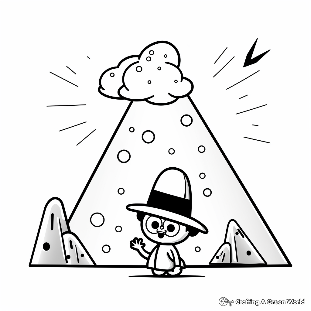 V is for volcano coloring pages