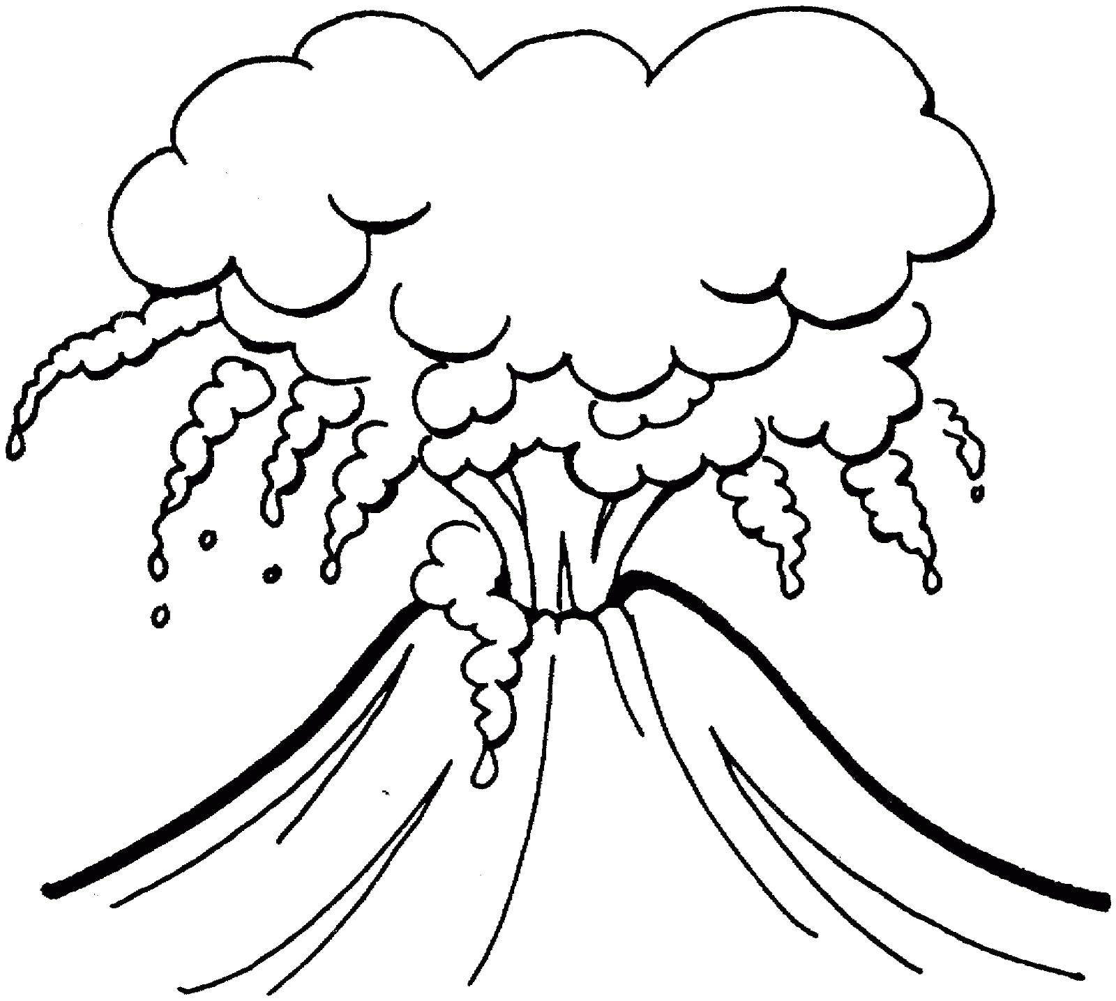 Online coloring pages coloring page the volcano volcano coloring pages for kids