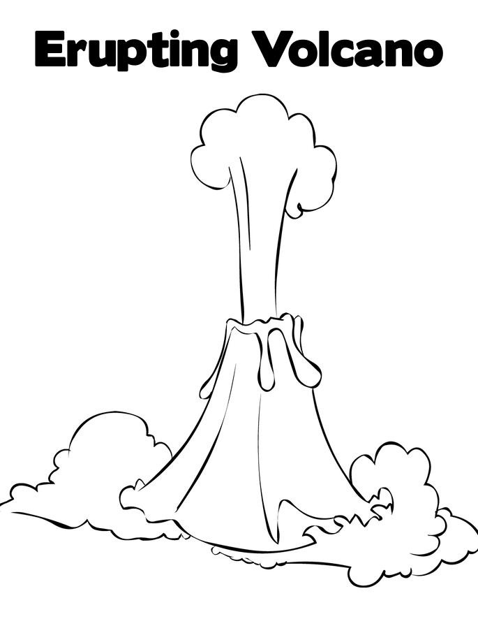 Free printable volcano coloring pages for kids