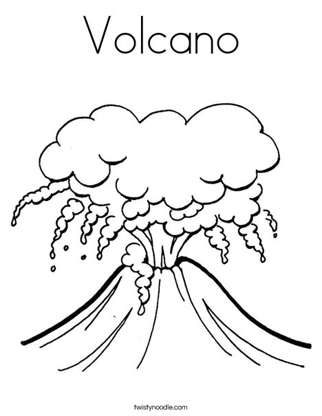 Volcano coloring page