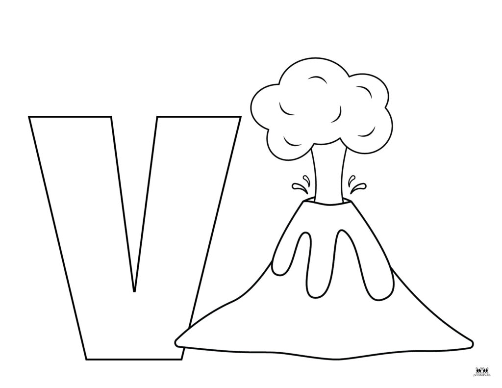 Letter v coloring pages