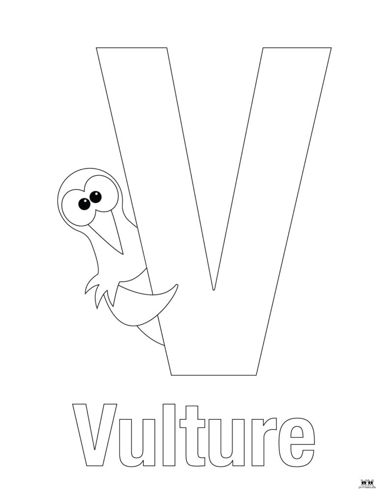 Letter v coloring pages