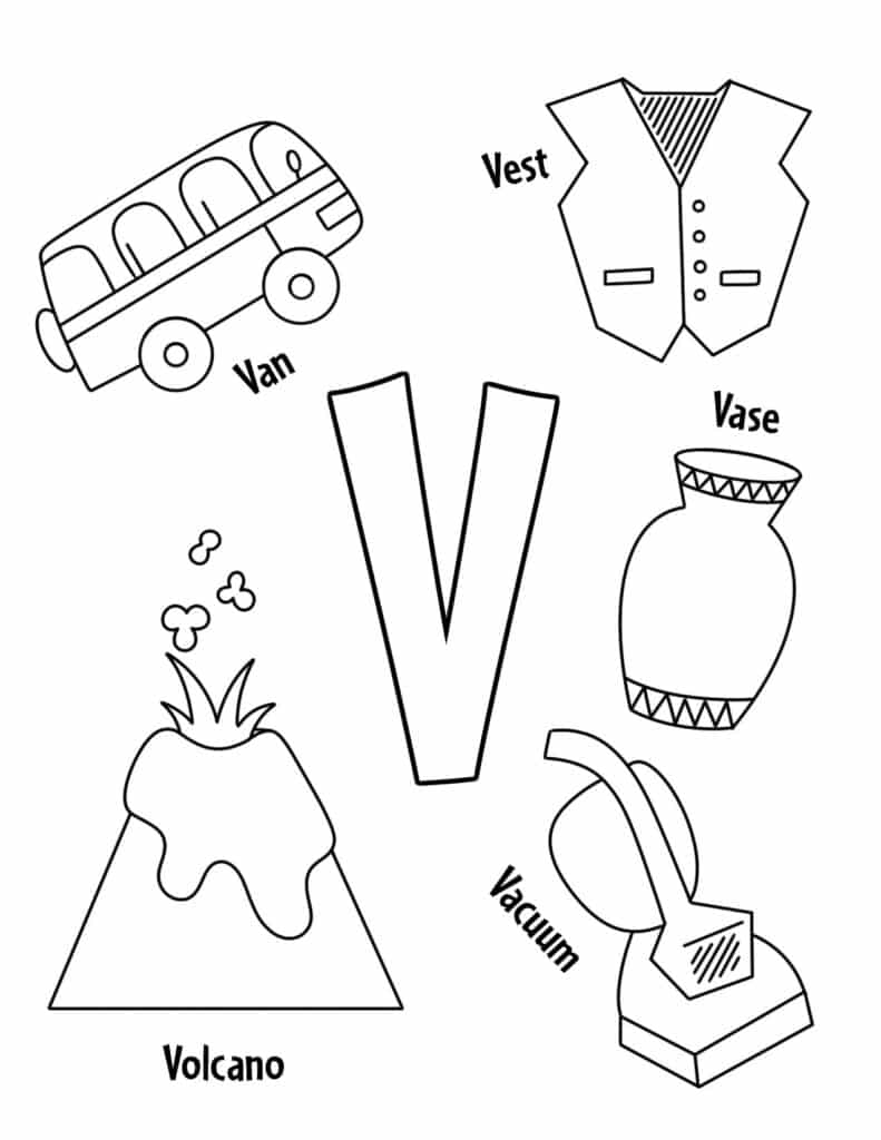 Free letter v worksheets for preschool â the hollydog blog