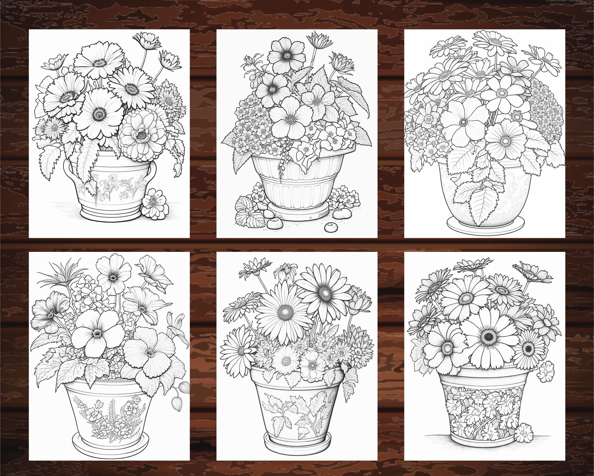 Printable flower pot coloring pages for adults and kids printable â coloring