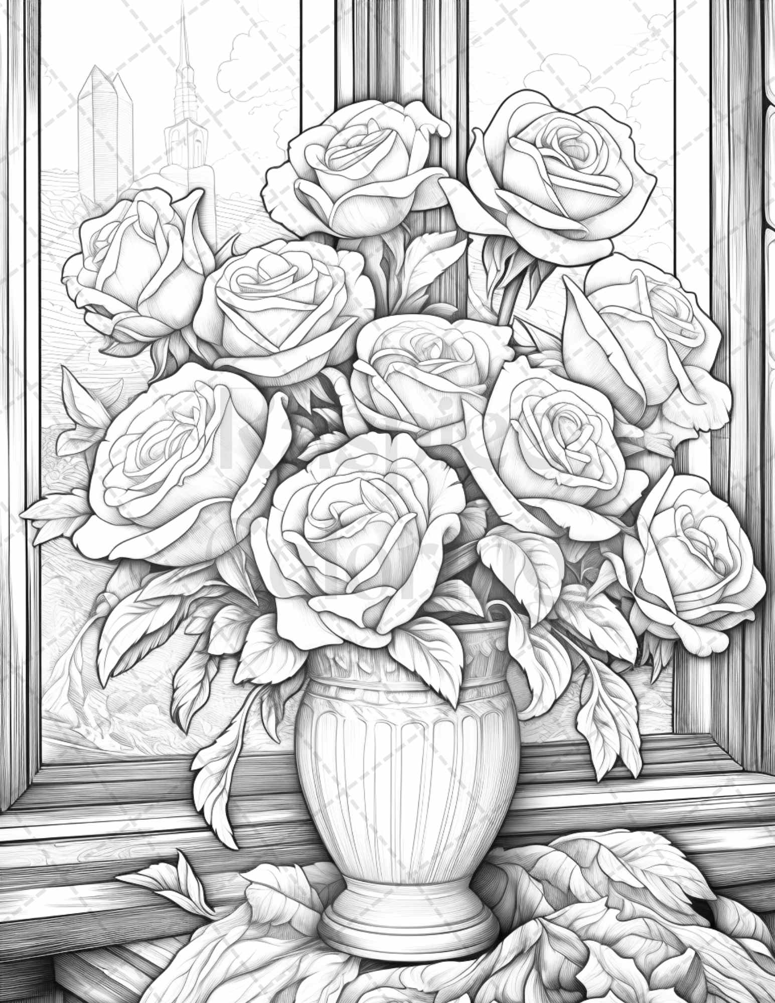 Captivating roses grayscale coloring pages printable for adults pd â coloring