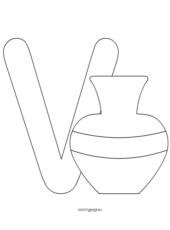 Letter v coloring page