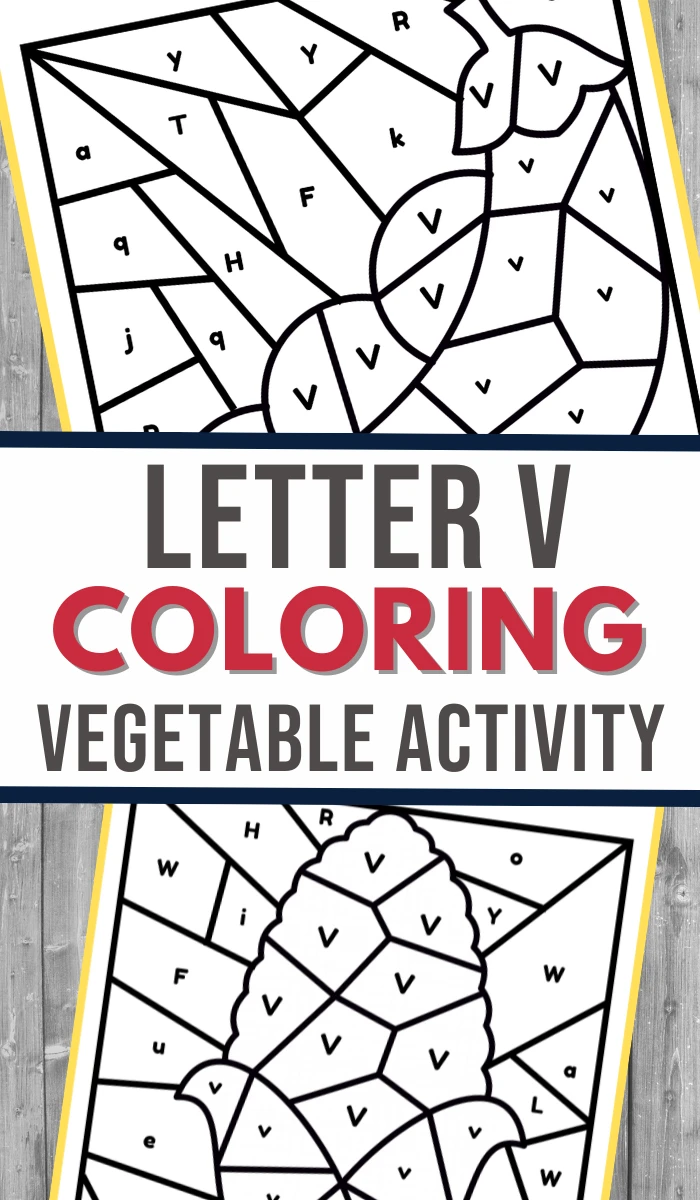 V is for vegetables coloring pages